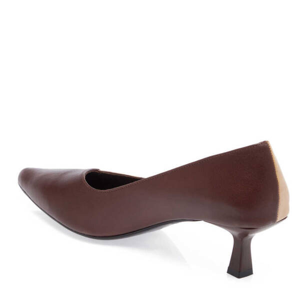 Kahverengi Deri Kadın Topuklu Ayakkabı - K24I1AY67463-H3X - 2