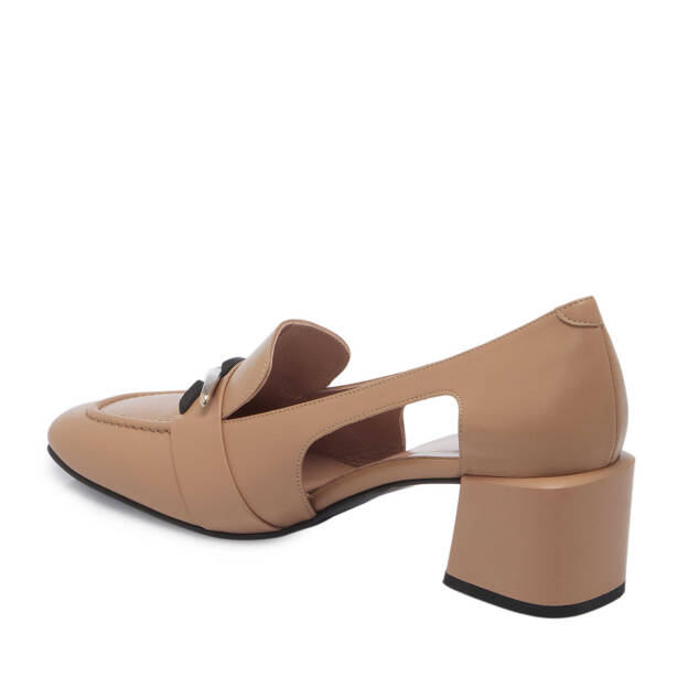 Kahverengi Hakiki Deri Kadın Topuklu Ayakkabı - K24I1AY67488-C5X - 2