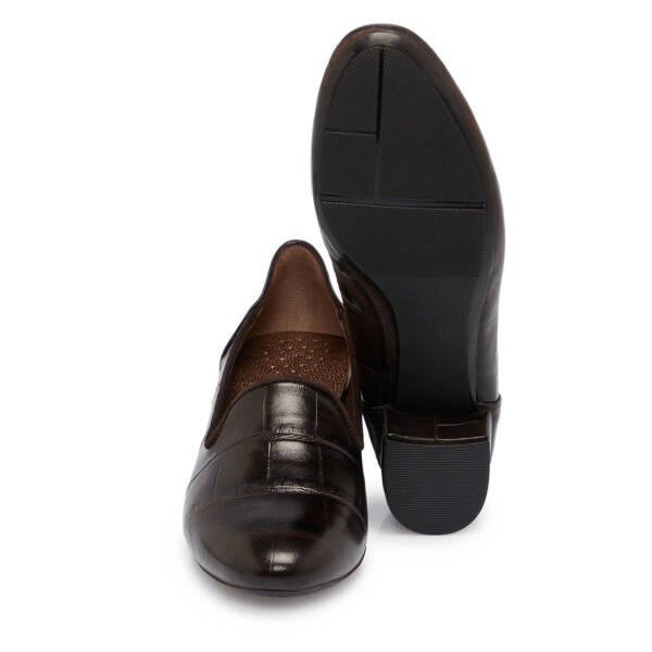 Kahverengi Deri Kadın Topuklu Ayakkabı - K25S1AY68216-A24 - 4