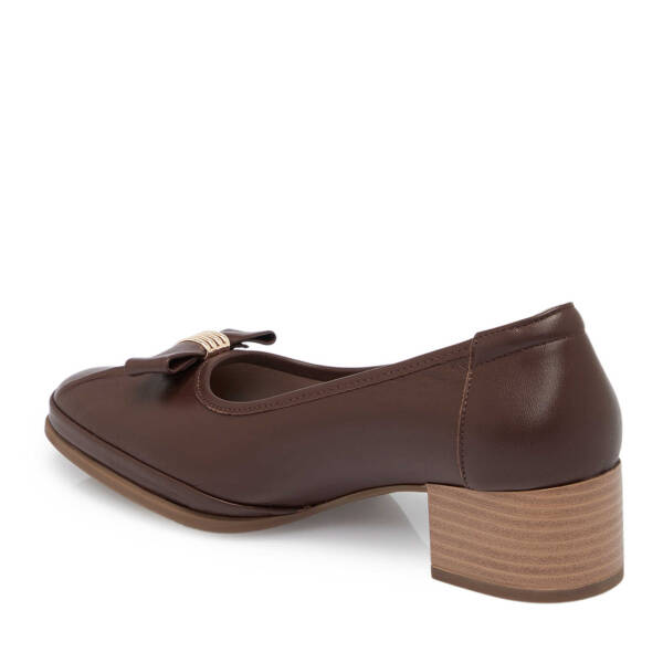 Kahverengi Deri Kadın Topuklu Ayakkabı - K25S1AY68239-A24 - 2