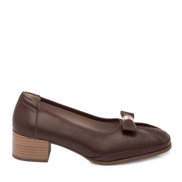 Kahverengi Deri Kadın Topuklu Ayakkabı - K25S1AY68239-A24 - 3