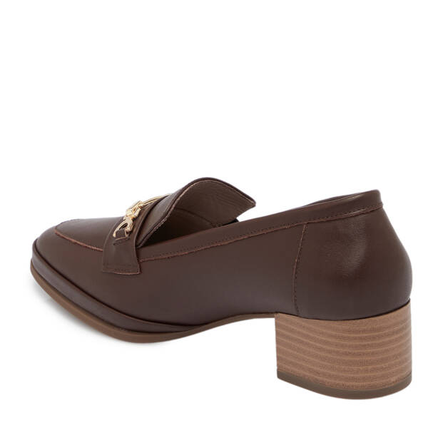 Kahverengi Deri Kadın Topuklu Ayakkabı - K25S1AY68240-A24 - 2