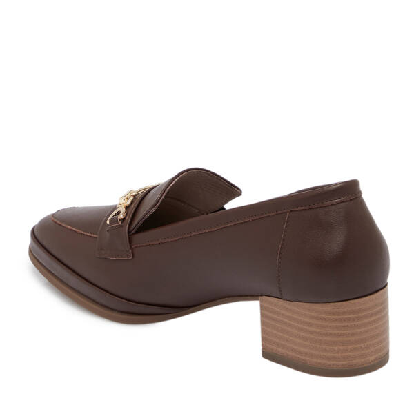 Kahverengi Deri Kadın Topuklu Ayakkabı - K25S1AY68240-A24 - 2