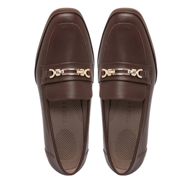 Kahverengi Deri Kadın Topuklu Ayakkabı - K25S1AY68240-A24 - 5