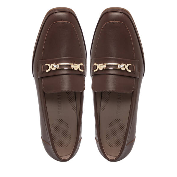 Kahverengi Deri Kadın Topuklu Ayakkabı - K25S1AY68240-A24 - 5