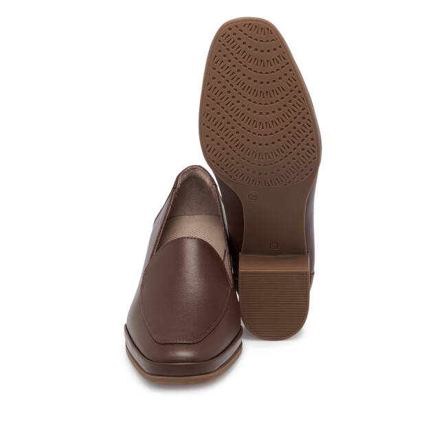 Kahverengi Deri Kadın Topuklu Ayakkabı - K25S1AY68241-A24 - 4