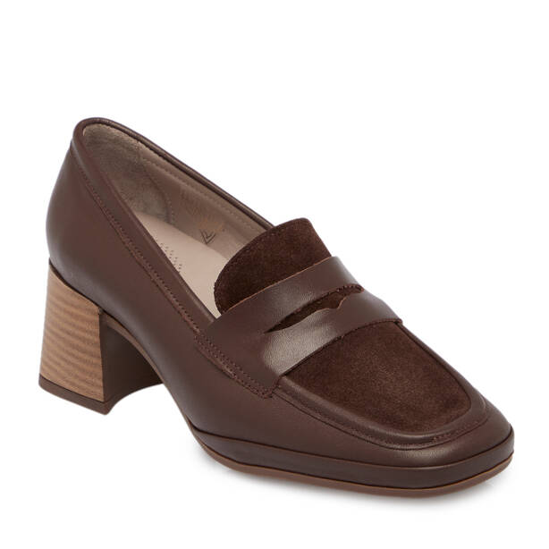 Kahverengi Deri Kadın Topuklu Ayakkabı - K25S1AY68242-A24 