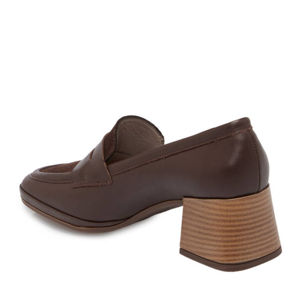 Kahverengi Deri Kadın Topuklu Ayakkabı - K25S1AY68242-A24 - 2