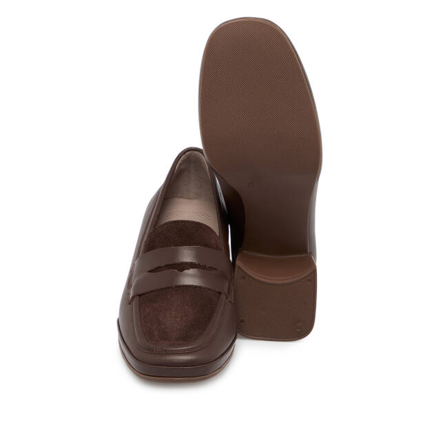 Kahverengi Deri Kadın Topuklu Ayakkabı - K25S1AY68242-A24 - 4