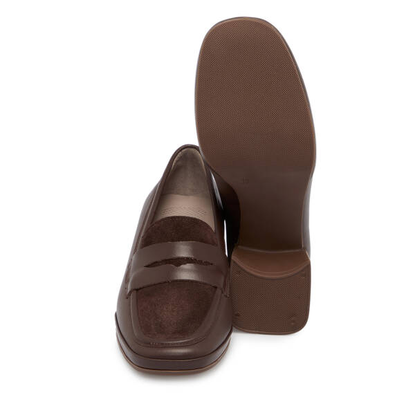 Kahverengi Deri Kadın Topuklu Ayakkabı - K25S1AY68242-A24 - 4