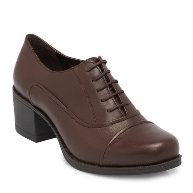 Kahverengi Deri Kadın Topuklu Ayakkabı - K25S1AY68287-A24 - 1