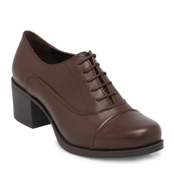 Kahverengi Deri Kadın Topuklu Ayakkabı - K25S1AY68287-A24 - 1