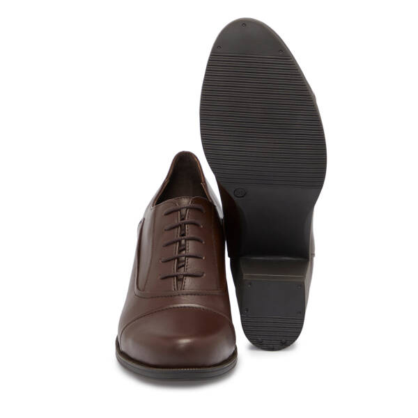 Kahverengi Deri Kadın Topuklu Ayakkabı - K25S1AY68287-A24 - 4