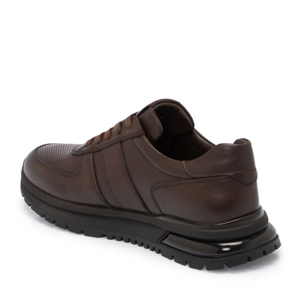 Kahverengi Deri - Tekstil Erkek Sneaker - E25S1AY57448-A24 - 2