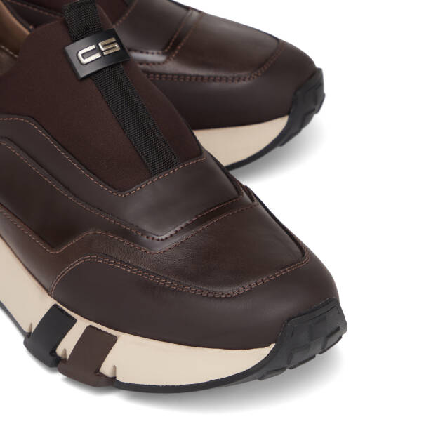 Kahverengi Deri-Tekstil Erkek Sneaker - E26S1AY57817-S1O - 3