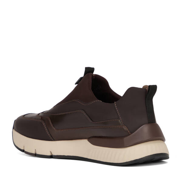 Kahverengi Deri-Tekstil Erkek Sneaker - E26S1AY57817-S1O - 4