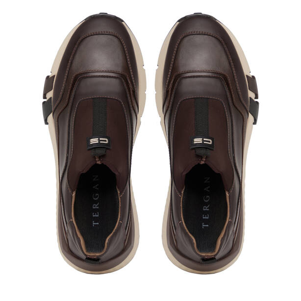 Kahverengi Deri-Tekstil Erkek Sneaker - E26S1AY57817-S1O - 5