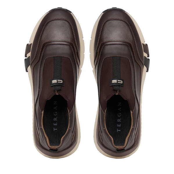 Kahverengi Deri-Tekstil Erkek Sneaker - E26S1AY57817-S1O - 5