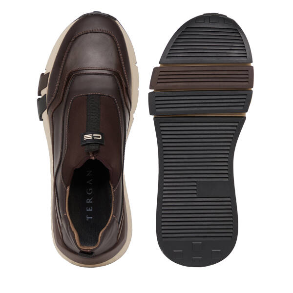 Kahverengi Deri-Tekstil Erkek Sneaker - E26S1AY57817-S1O - 6