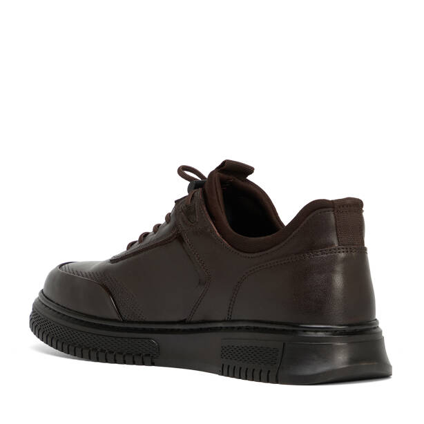 Kahverengi Deri-Tekstil Erkek Sneaker - E26S1AY57836-A24 - 4