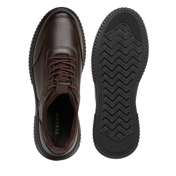 Kahverengi Deri-Tekstil Erkek Sneaker - E26S1AY57836-A24 - 5