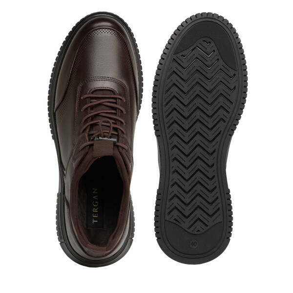 Kahverengi Deri-Tekstil Erkek Sneaker - E26S1AY57836-A24 - 5