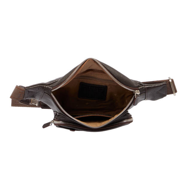 Kahverengi Hakiki Deri Unisex Bel Çantası - S1BL00021302-A7P - 4