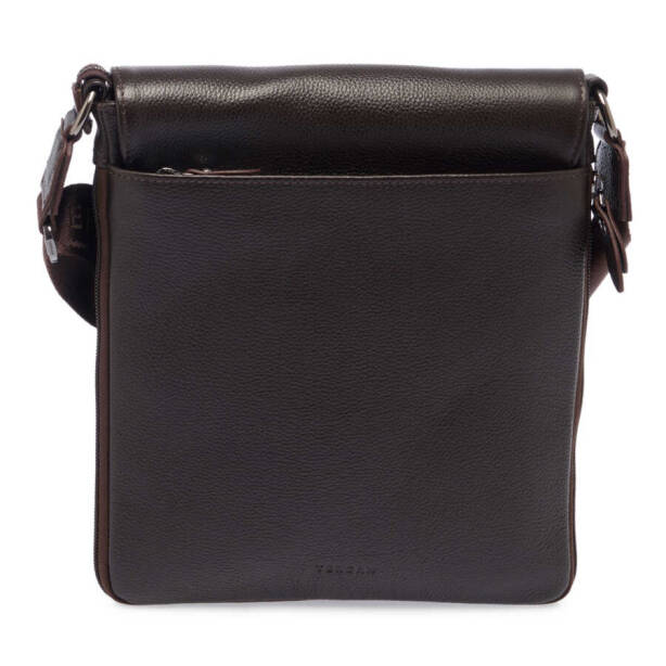 Kahverengi Hakiki Deri Unisex Çapraz Askılı Çanta - S1AC00021185-A7P - Tergan