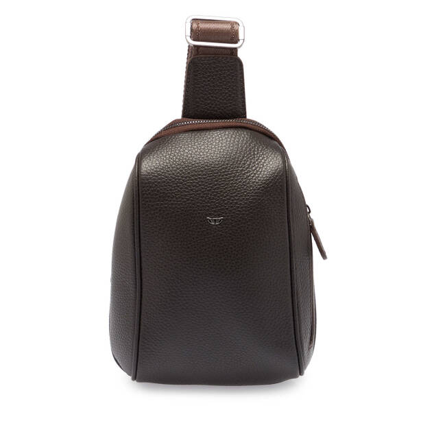 Kahverengi Hakiki Deri Unisex Çapraz Askılı Çanta - S1AC00021511-A42 - Tergan