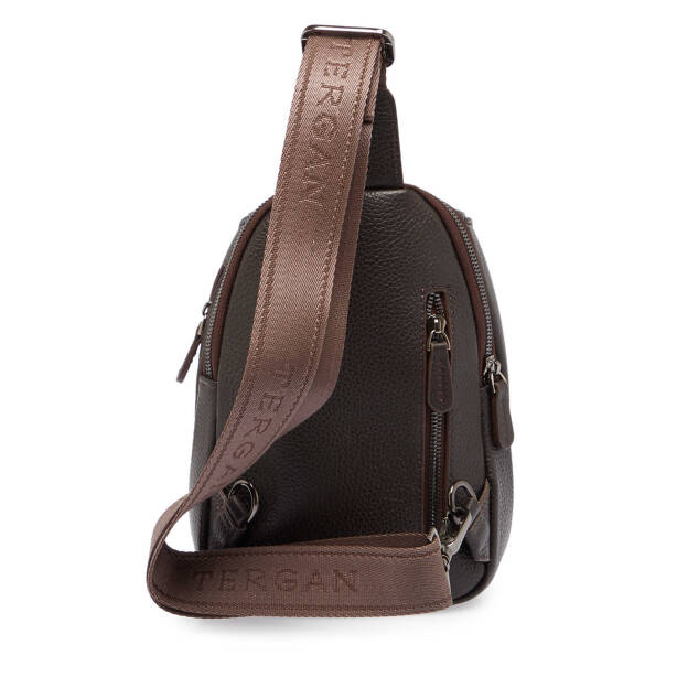 Kahverengi Hakiki Deri Unisex Çapraz Askılı Çanta - S1AC00021511-A42 - Tergan