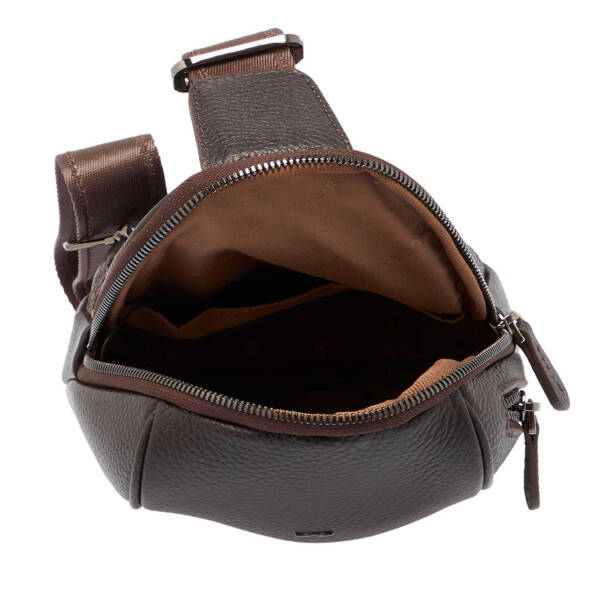 Kahverengi Hakiki Deri Unisex Çapraz Askılı Çanta - S1AC00021511-A42 - Tergan