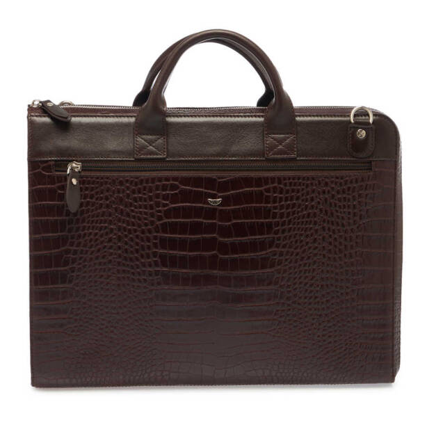 Kahverengi Hakiki Deri Unisex Evrak Çantası - S1EV00021218-T6K - Tergan