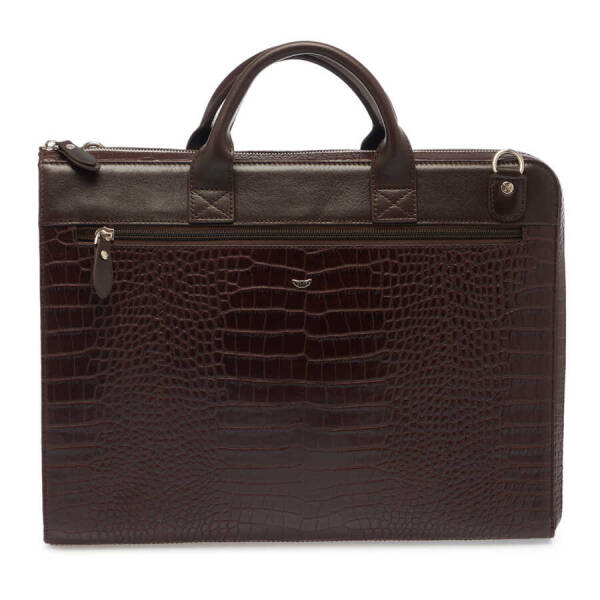 Kahverengi Hakiki Deri Unisex Evrak Çantası - S1EV00021218-T6K - 1