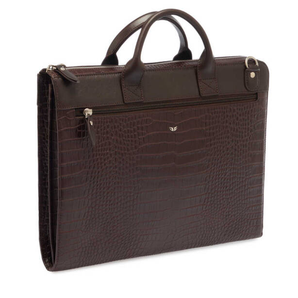 Kahverengi Hakiki Deri Unisex Evrak Çantası - S1EV00021218-T6K - Tergan