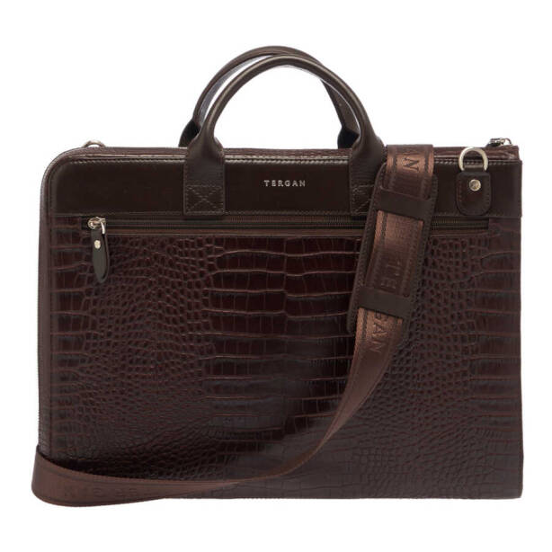 Kahverengi Hakiki Deri Unisex Evrak Çantası - S1EV00021218-T6K - Tergan