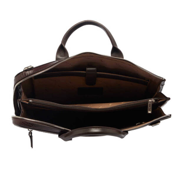 Kahverengi Hakiki Deri Unisex Evrak Çantası - S1EV00021218-T6K - Tergan