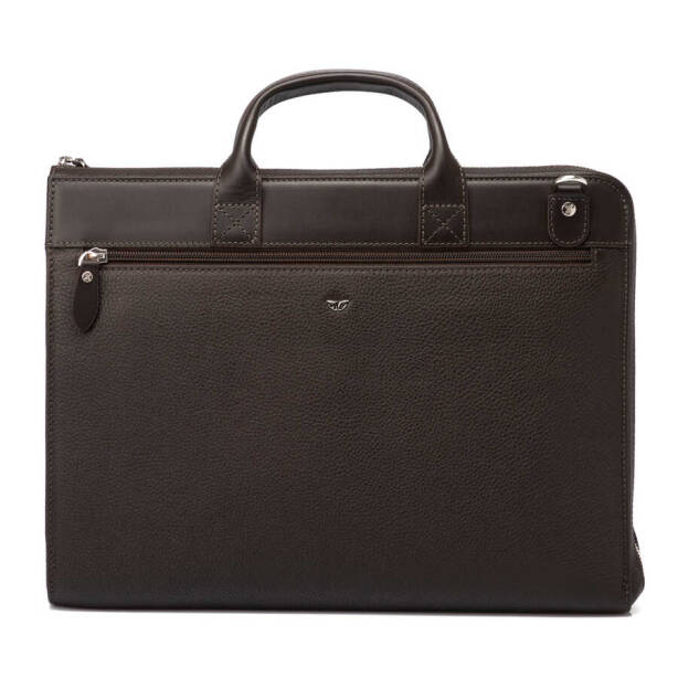 Kahverengi Hakiki Deri Unisex Evrak Çantası - S1EV00021218-W14 - Tergan