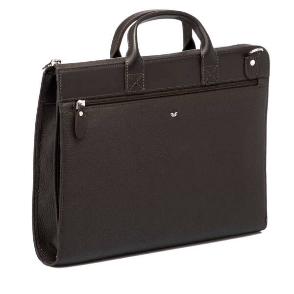 Kahverengi Hakiki Deri Unisex Evrak Çantası - S1EV00021218-W14 - 2