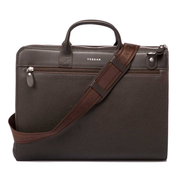 Kahverengi Hakiki Deri Unisex Evrak Çantası - S1EV00021218-W14 - Tergan