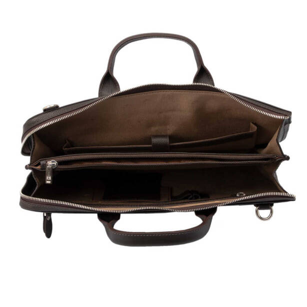 Kahverengi Hakiki Deri Unisex Evrak Çantası - S1EV00021218-W14 - Tergan