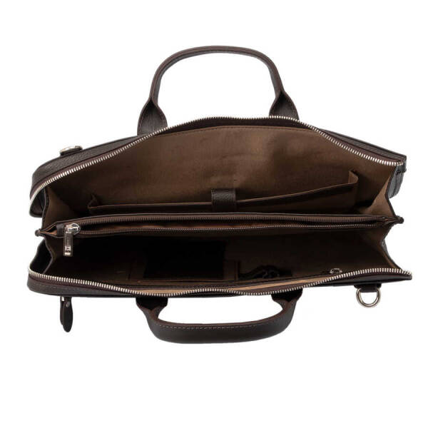 Kahverengi Hakiki Deri Unisex Evrak Çantası - S1EV00021218-W14 - 4