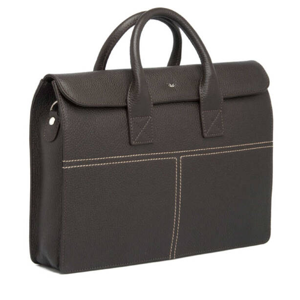 Kahverengi Hakiki Deri Unisex Evrak Çantası - S1EV00021247-A42 - 2