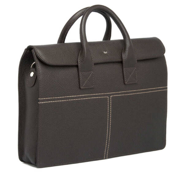 Kahverengi Hakiki Deri Unisex Evrak Çantası - S1EV00021247-A42 - 2