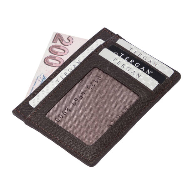 Kahverengi Deri Unisex Kredi Kartlık - S1KK00001676-A42 - Tergan