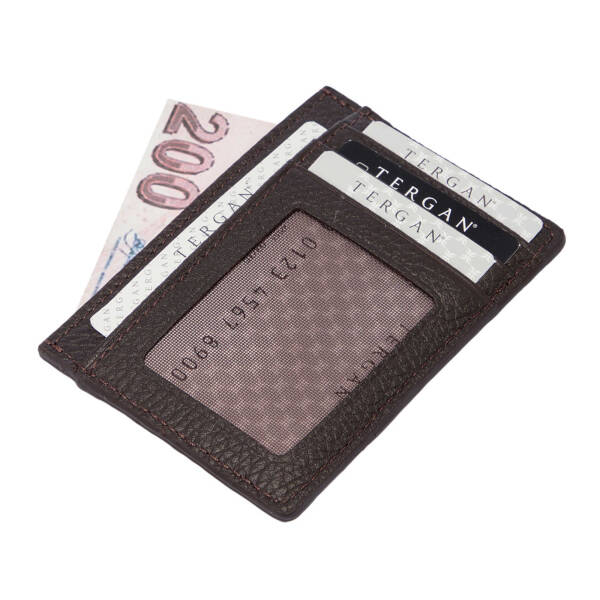 Kahverengi Deri Unisex Kredi Kartlık - S1KK00001676-A42 - 2