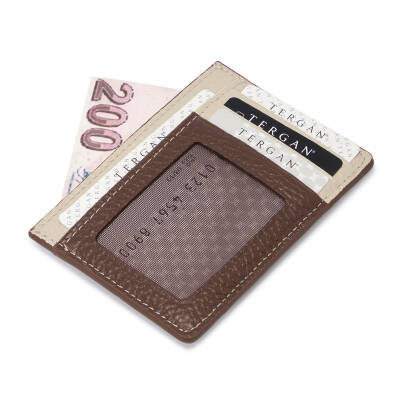 Kahverengi Deri Unisex Kredi Kartlık - S1KK00001676-V0G - 2