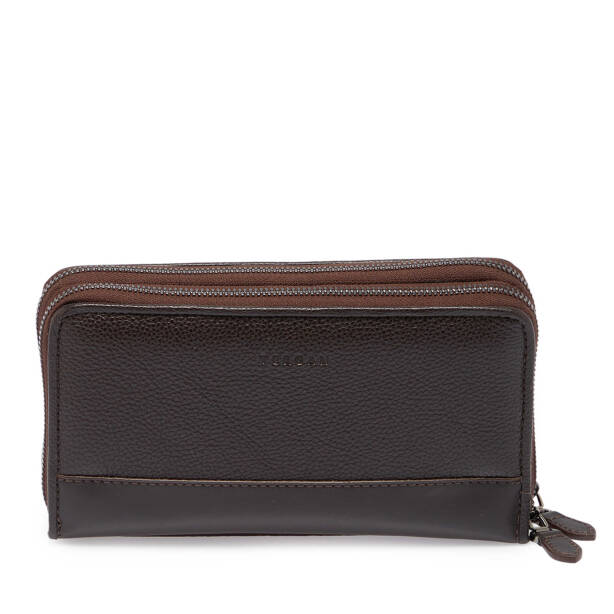 Kahverengi Hakiki Deri Unisex Portföy Çantası - S1PC00021396-S4J - 2