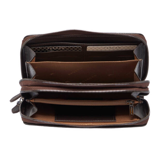 Kahverengi Hakiki Deri Unisex Portföy Çantası - S1PC00021396-S4J - 3