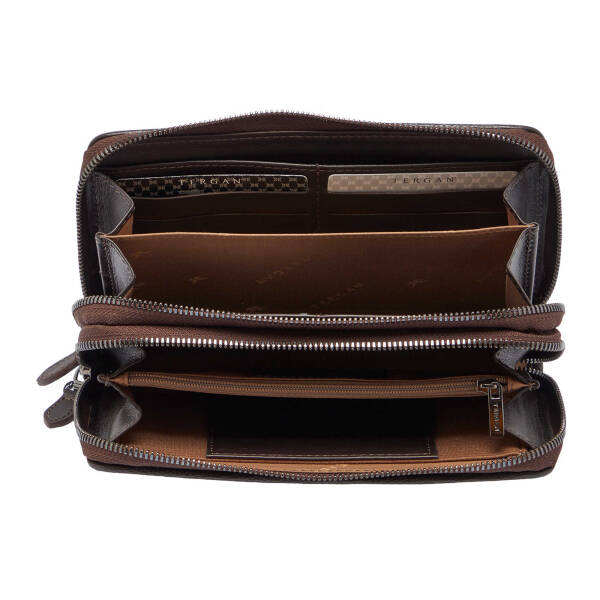 Kahverengi Hakiki Deri Unisex Portföy Çantası - S1PC00021396-S4J - 3