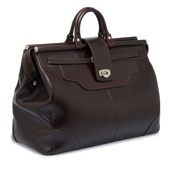 Kahverengi Deri Unisex Seyahat Çantası - S1SC00002508-A98 - 2